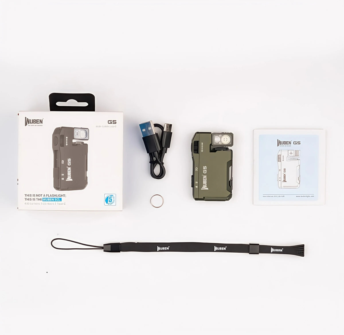 WUBEN G5 Rechargeable EDC Flashlight, 400 Lumens Dual Light Sources Mini Flashlight with RGB Light, Portable Pocket Flashlights