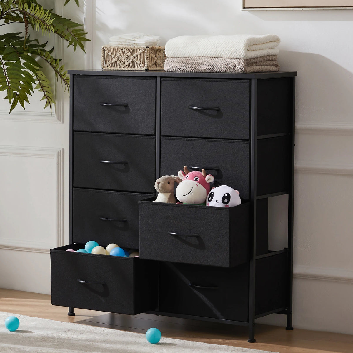 MCQ Fabric 8 Drawers Cabinet For Living Room Beside Nightstand Dresser Tables Storage Closet Chest Clothes Display Furniture
