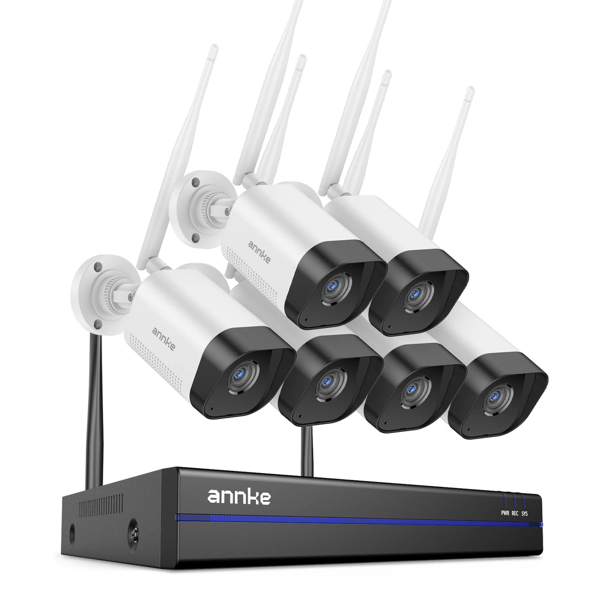 Annke 8MP Wireless CCTV System 16CH NVR Video Surveillance Kit Two Way Audio 4K POE Camera 2/4/6/8 Pcs WiFi Security Cameras