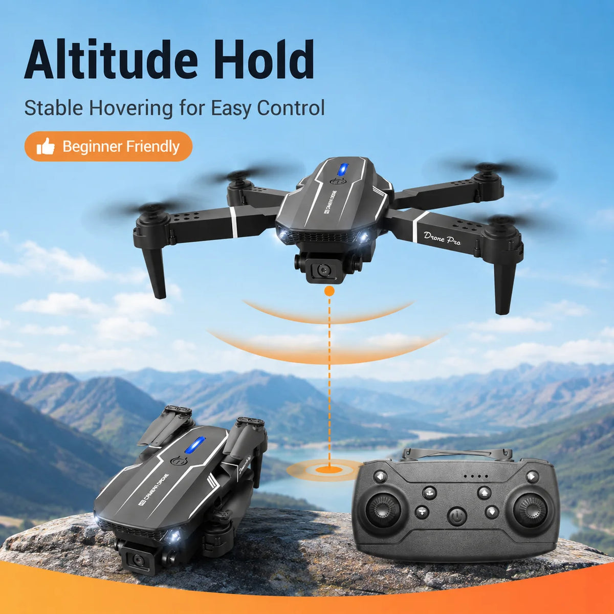 ZNLYRION RC Drone 4K S101 Foldable HD Dual Camera WIFI FPV APP Waypoint Flight Altitude Hold 6-Axis Gyro Quadcopter for Beginners