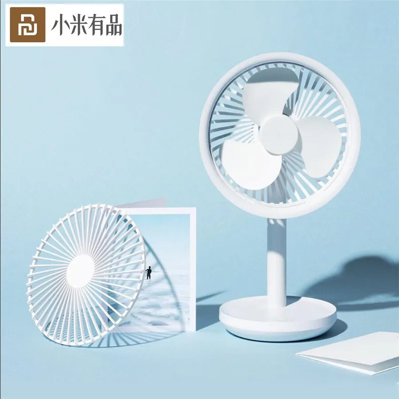 SOLOVE F5 Desktop Fan 60 Degree Shaking Head Height ,Wind Speed Adjustable 4000mAh Type-C Chargeable Light Portable Fan Home