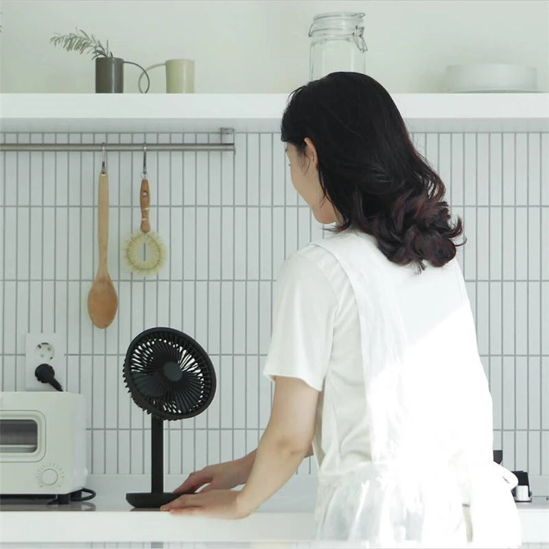 SOLOVE F5 Desktop Fan 60 Degree Shaking Head Height ,Wind Speed Adjustable 4000mAh Type-C Chargeable Light Portable Fan Home