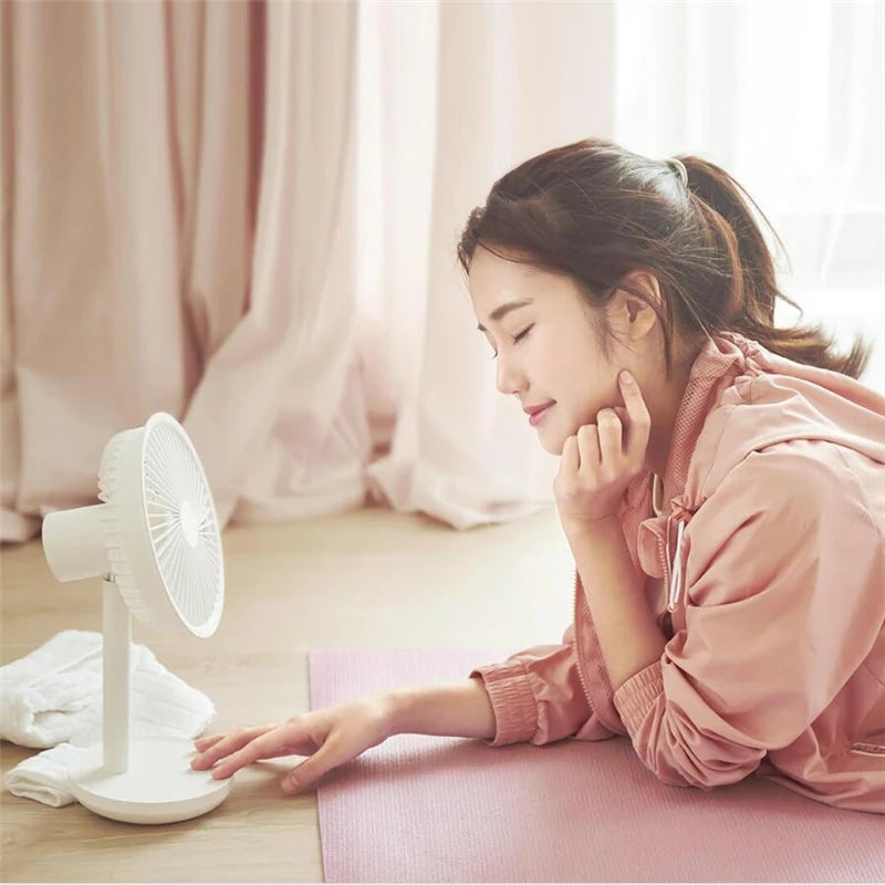 SOLOVE F5 Desktop Fan 60 Degree Shaking Head Height ,Wind Speed Adjustable 4000mAh Type-C Chargeable Light Portable Fan Home