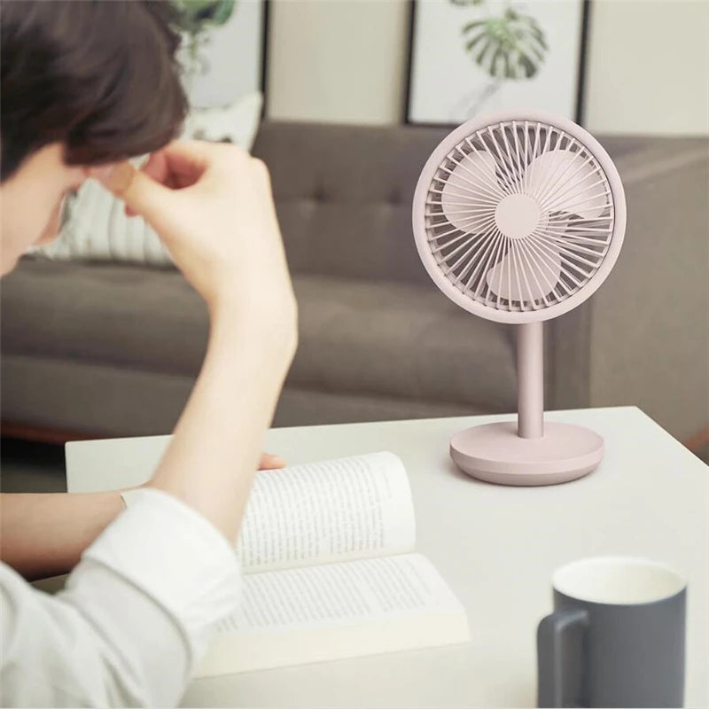 SOLOVE F5 Desktop Fan 60 Degree Shaking Head Height ,Wind Speed Adjustable 4000mAh Type-C Chargeable Light Portable Fan Home