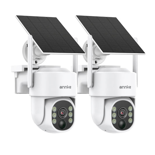ANNKE 4MP Solar Wireless Security Camera Outdoor WiFi 6 Camera PIR Human Detection Full-Color Night Vision Pan/Tilt 270° Two-Way Talk IP65 Waterproof