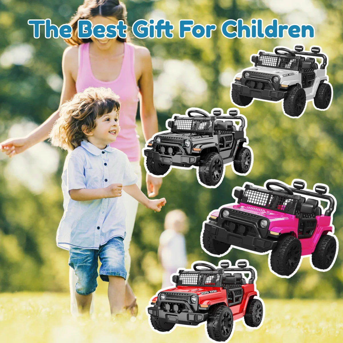 12V Ride On Car with Parent Remote Control, Electric Car with Spring Suspension, LED Lights & Music Player, Safe Battery Toy for Kids,Easy to Assemble