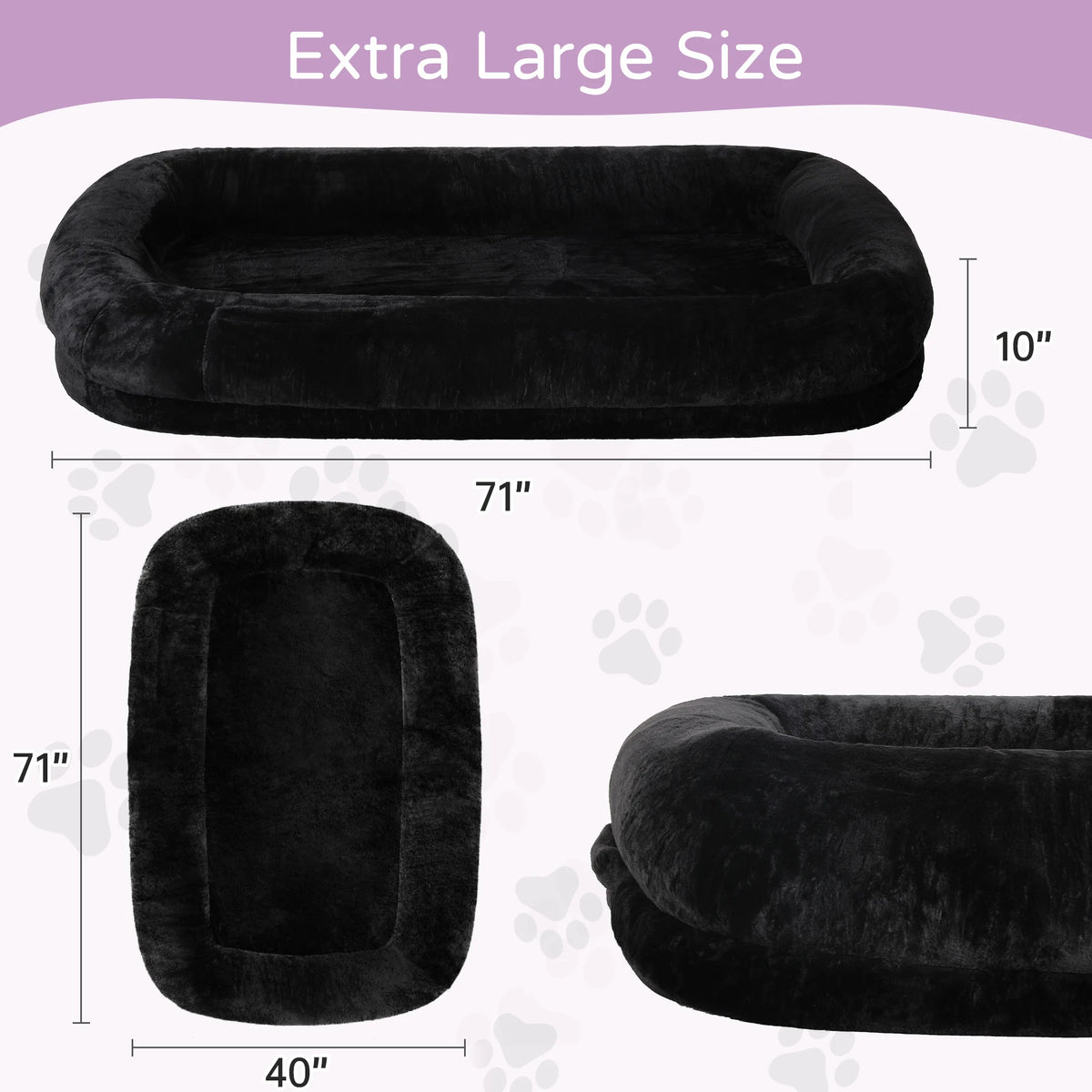 Human Dog Bed for Adults Large Human Size Dog Bed, Orthopedic Design with Removable Cover