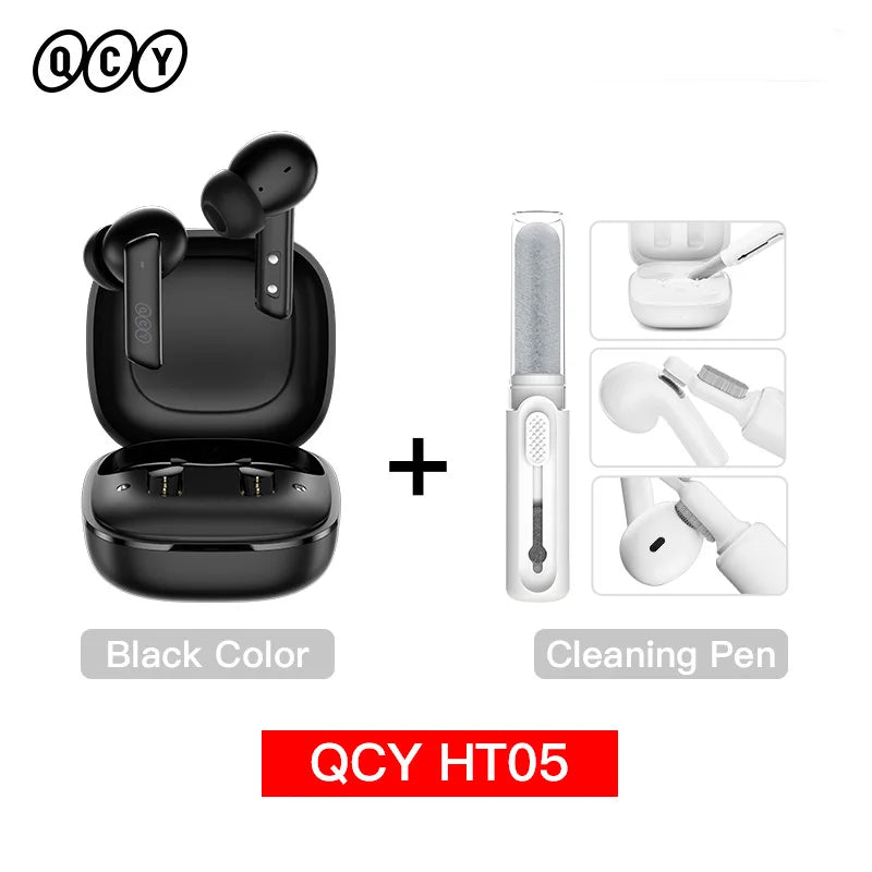 QCY HT05 MeloBuds ANC Wireless Bluetooth 5.2 Earphones 40dB Active Noise Cancellation Headset In-Ear Mics Handfree Phone Earbuds