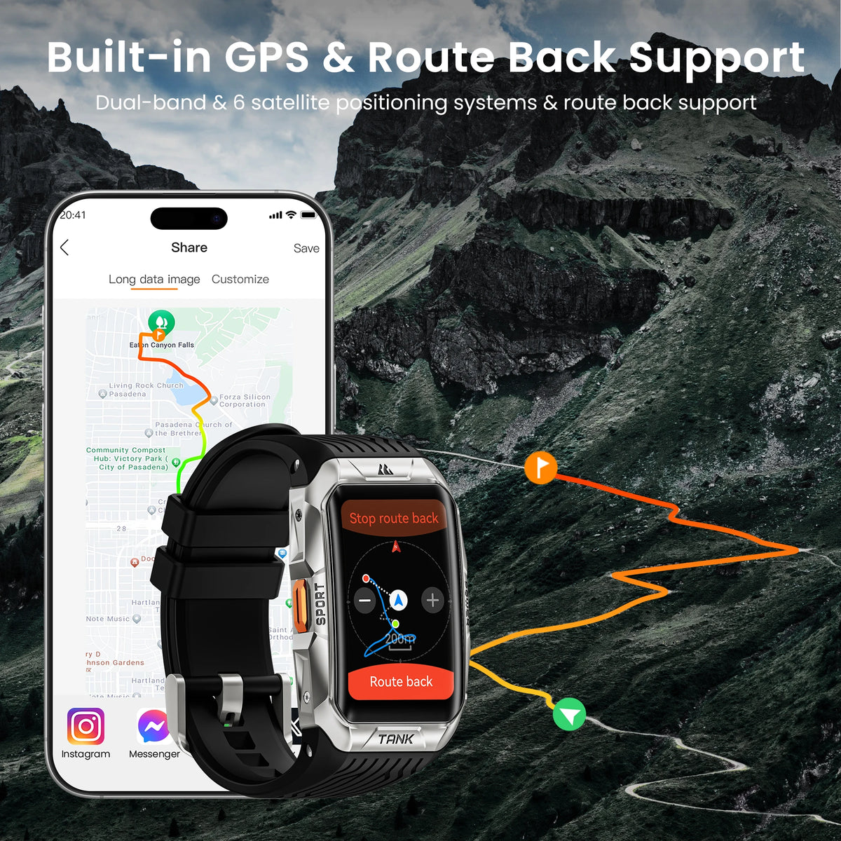 2025 KOSPET TANK X2 Ultra GPS Smart Watch For Men 3D Curved Screen Stainless Steel Body Compass Altimeter Waterproof Smartwatch