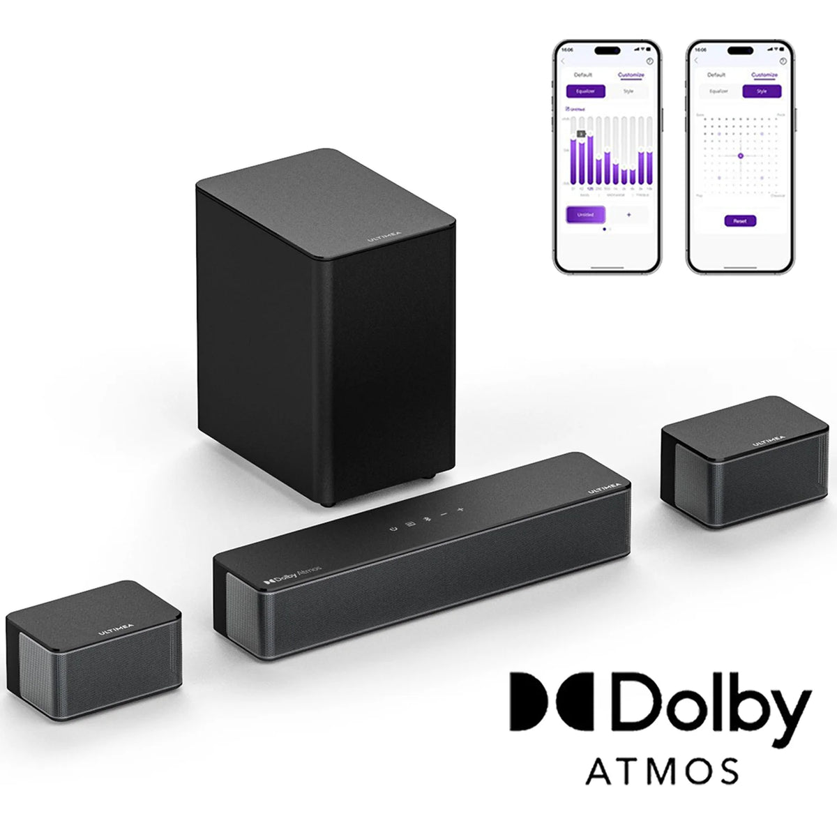 ULTIMEA 5.1 Soundbar with Dolby Atmos, 3D Surround System Soundbar for TV with Wireless Subwoofer,  APP Control, Home Theater TV