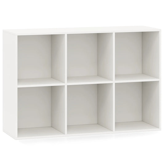 6-Cube Bookcase Modern 3-Tier Storage Organizer Horizontal Vertical Bookshelf