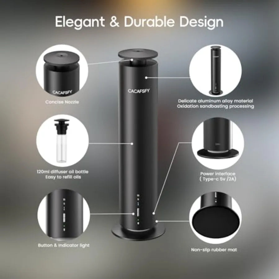 Waterless Essential Oil Diffuser for Large Room up to 1000 Sq Ft - Smart Hotel Scent Diffuser for Home with App, Remote Timer,