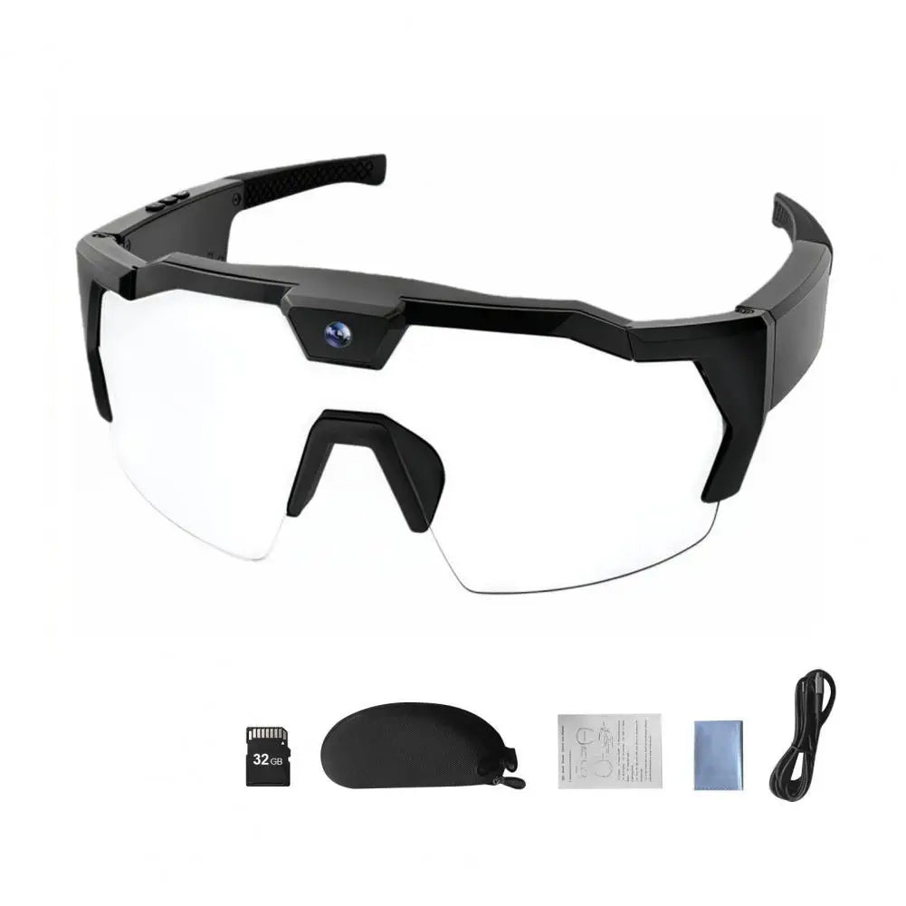 POV Glasses with Memory Card 4K Smart Baseball Sunglasses with Camera Photos Audios Videos Recording Camera Wearable Eyewear