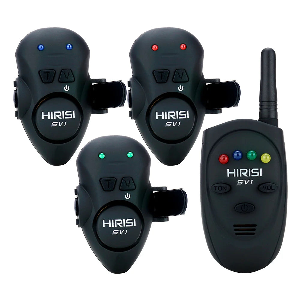 Hirisi Fishing Bait Alarm Set With Portable Case Luminous Fishing Bite Indicator Carp SV1 Fising Accessories