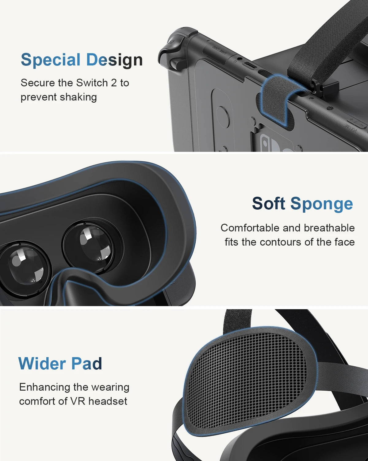 VR Headset For Nintendo Switch 2 3D Glasses Virtual Reality Movies NS 2 VR Immersive Gaming Experience Headband Adjustable Lens