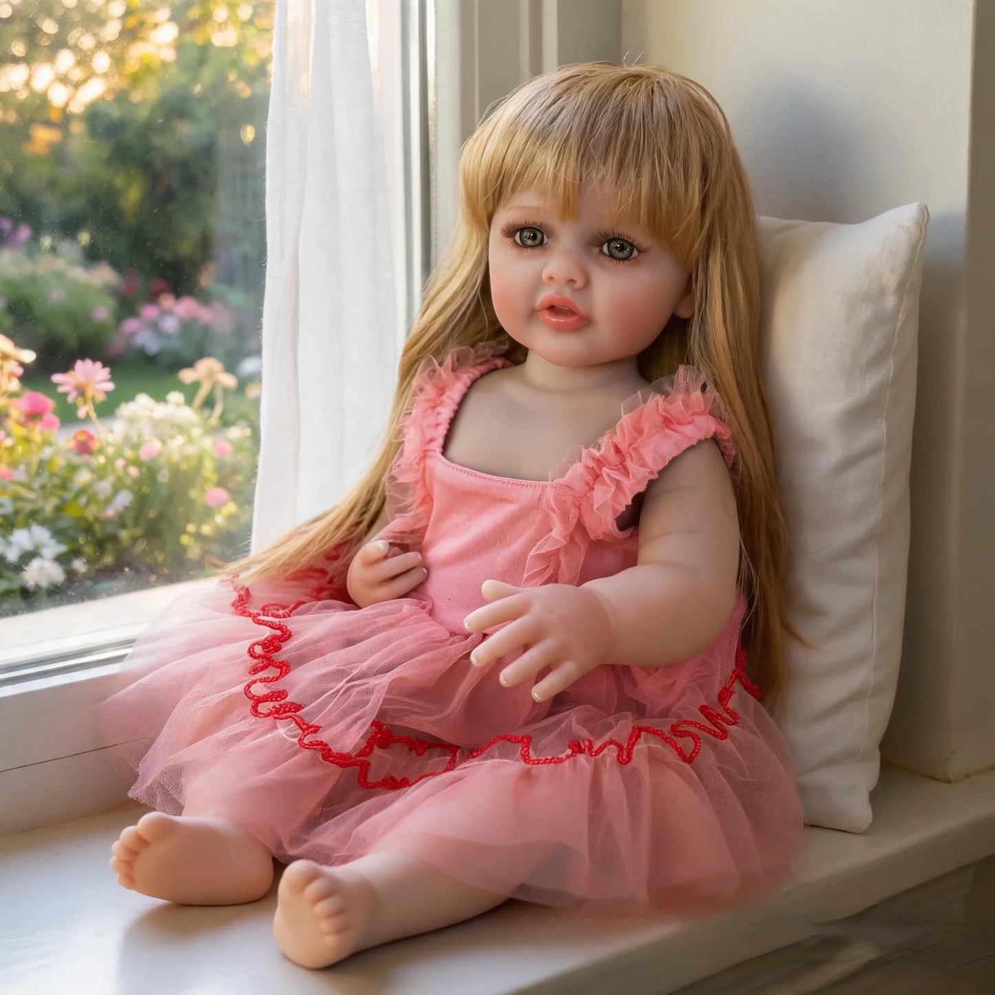 18 Inch Betty Vinyl Reborn Baby Doll Hand Rooted Hair Lifelike Hand Painted Realistic Collectible Art Doll Birthday Gift For Collectors