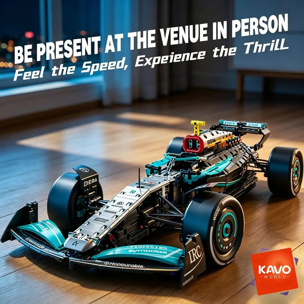 KAVOWORLD DIY Technical Champions Drift Racing Car Brick Model 1:8  Building Blocks Sports Car Puzzle Toys For Home Display Desktop Decor Interlocking Steering Mechanism Realistic Rear Wing Structure Birthday Christmas New Ye