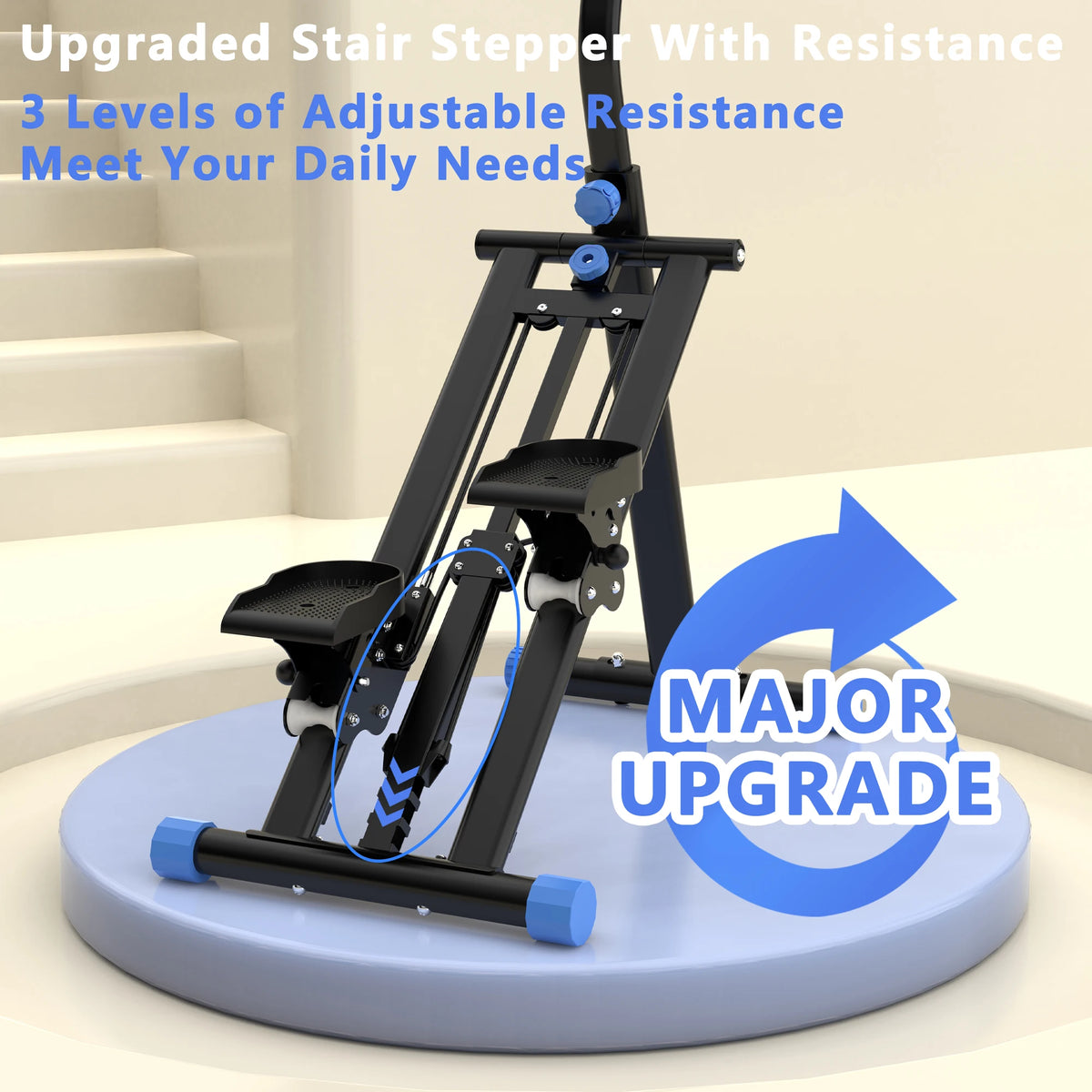 Vertical Climber Machine with Adjustable Resistance, Full-Body Workout Stepper with Stable Frame & Adjustable Handlebar, Home Fitness Equipment
