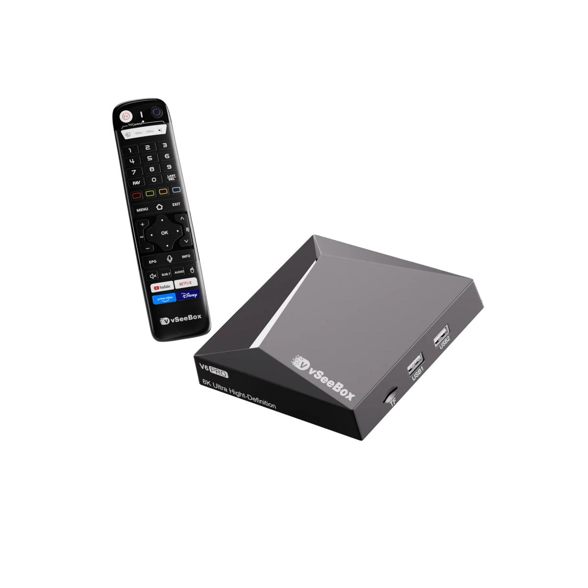 2026 Vseebox V6 Pro Android 14 TV Box 8K HDR 4GB RAM 32GB Storage with WiFi 6 and Gigabit LAN Upgraded from V5 Pro