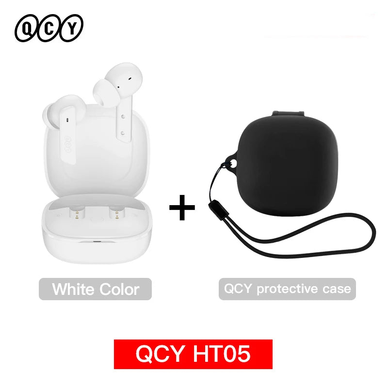 QCY HT05 MeloBuds ANC Wireless Bluetooth 5.2 Earphones 40dB Active Noise Cancellation Headset In-Ear Mics Handfree Phone Earbuds