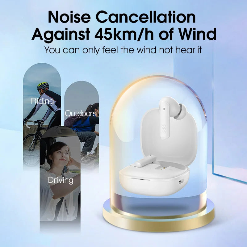 QCY HT05 MeloBuds ANC Wireless Bluetooth 5.2 Earphones 40dB Active Noise Cancellation Headset In-Ear Mics Handfree Phone Earbuds