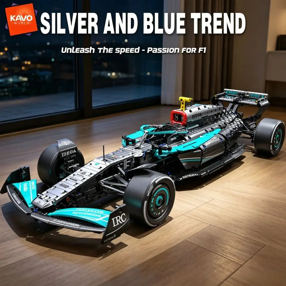 KAVOWORLD DIY Technical Champions Drift Racing Car Brick Model 1:8  Building Blocks Sports Car Puzzle Toys For Home Display Desktop Decor Interlocking Steering Mechanism Realistic Rear Wing Structure Birthday Christmas New Ye