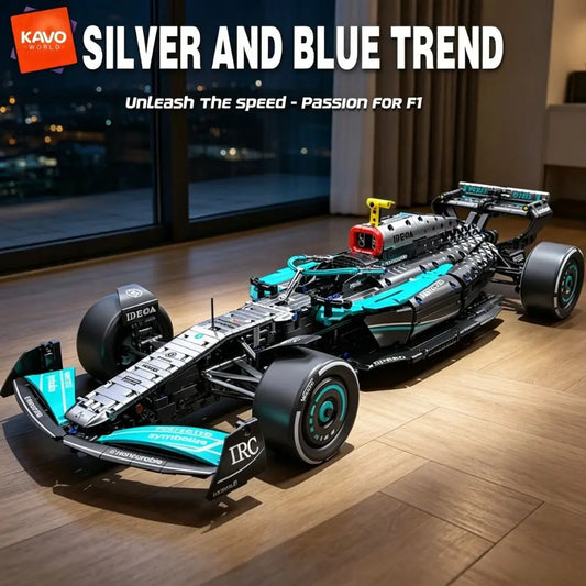 KAVOWORLD DIY Technical Champions Drift Racing Car Brick Model 1:8  Building Blocks Sports Car Puzzle Toys For Home Display Desktop Decor Interlocking Steering Mechanism Realistic Rear Wing Structure Birthday Christmas New Ye