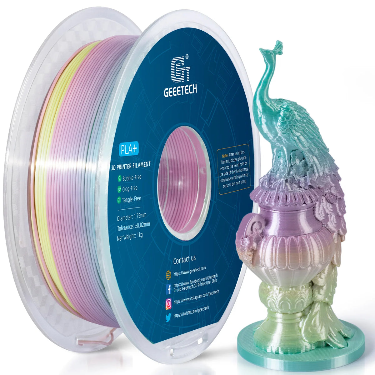 GEEETECH 3D Silk PLA Filament 1kg 1.75mm Spool Wire for 3D Printer Material, Safety, Vacuum Packaging Suitable For Bambu Lab