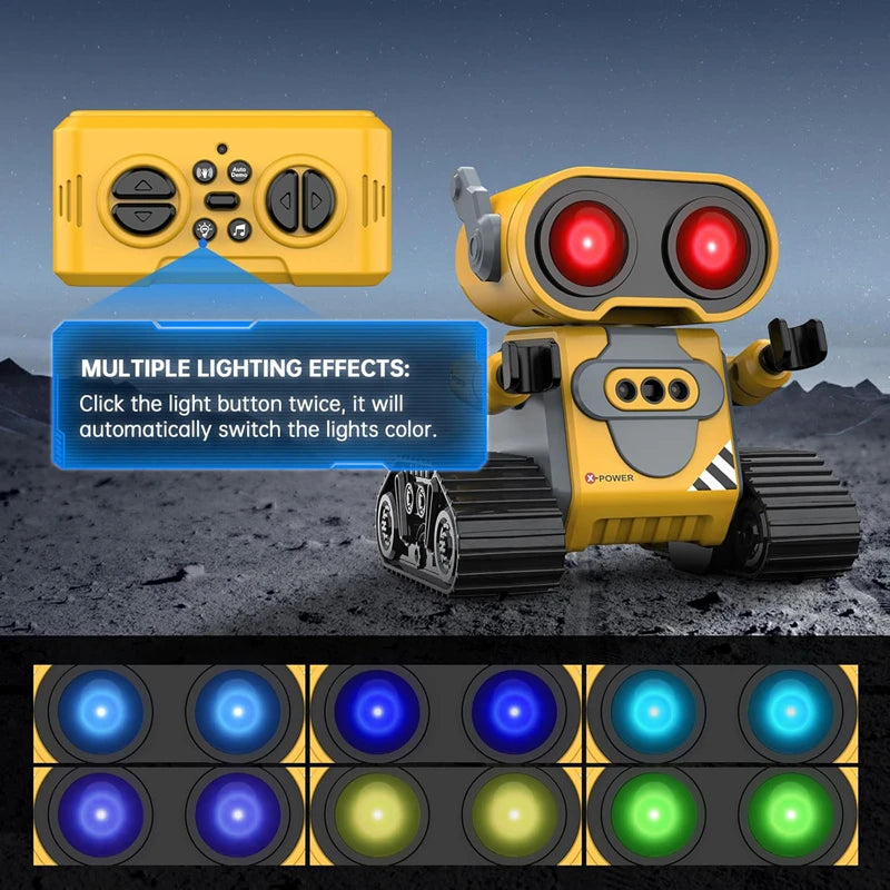 Multifunctional Remote Control Robot with LED Lights Sensing Rechargeable 2.4GHz Remote Control Smart Robot for Kids Gift