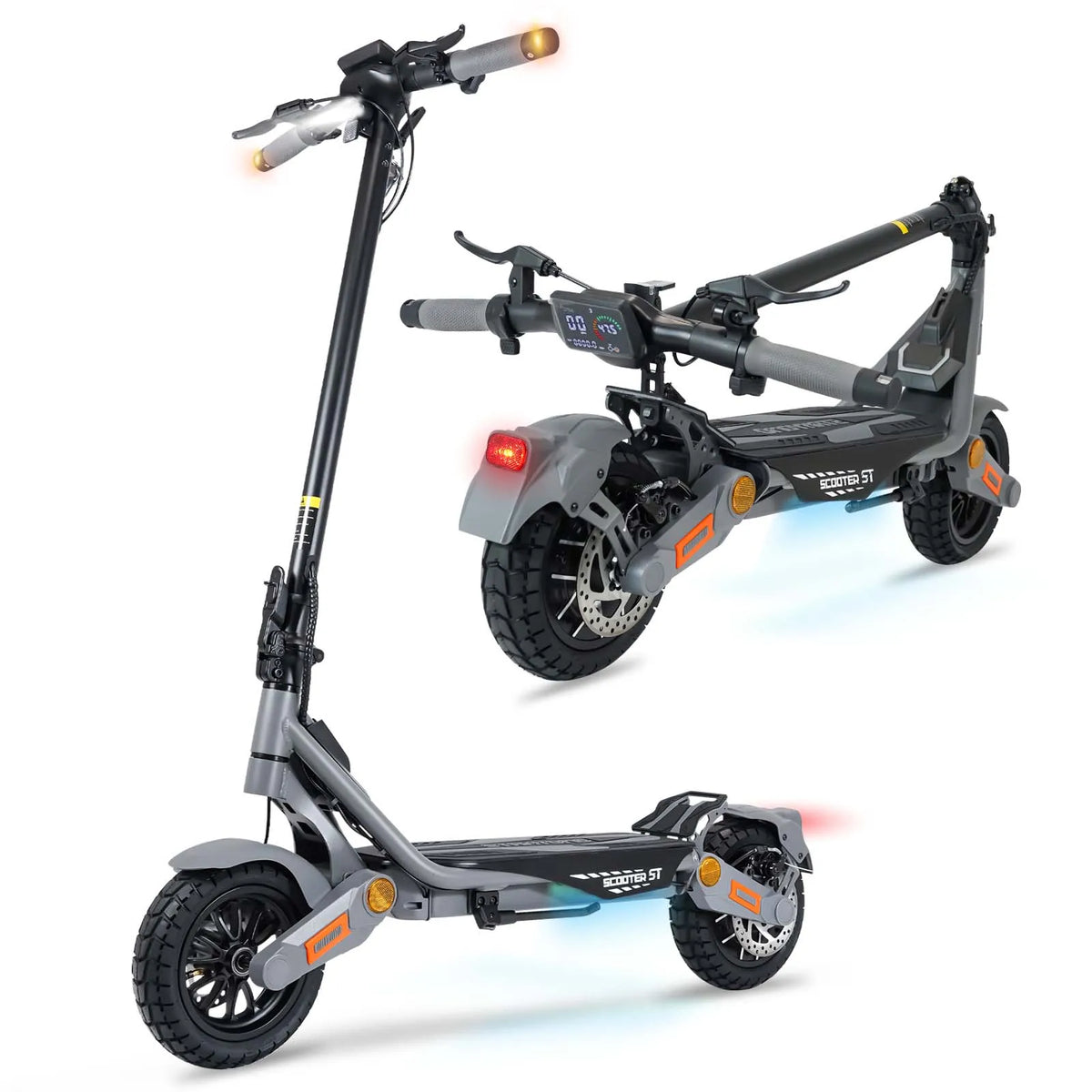 Electric Scooter for Adults 1200W Motor, 48V Lithium Battery, 35MPH Max Speed, 10" Off Road Tires, Disc Brakes, Foldable E Scooter