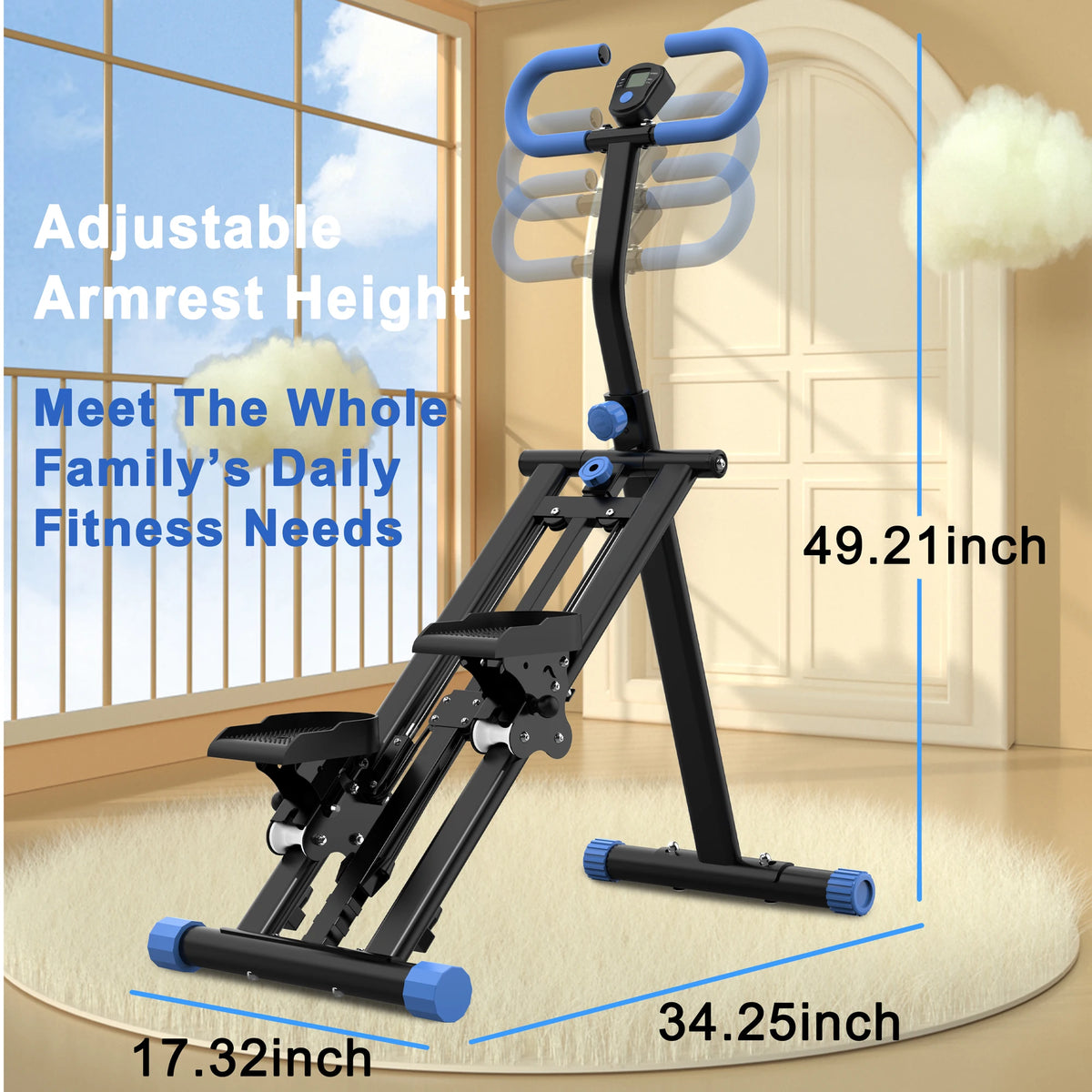 Vertical Climber Machine with Adjustable Resistance, Full-Body Workout Stepper with Stable Frame & Adjustable Handlebar, Home Fitness Equipment