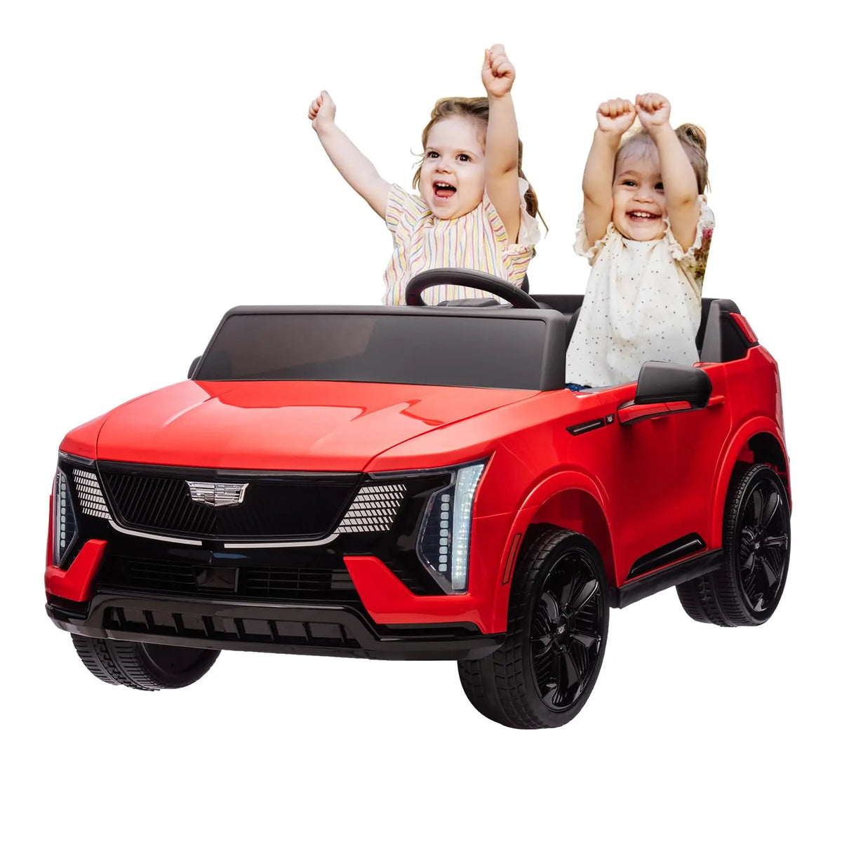 24V 2 Seat Kids Electric Ride On Car With 2.4G Parent Remote, Dual 130W Motors, Spring Suspension, LED Lights, Music Truck Toy