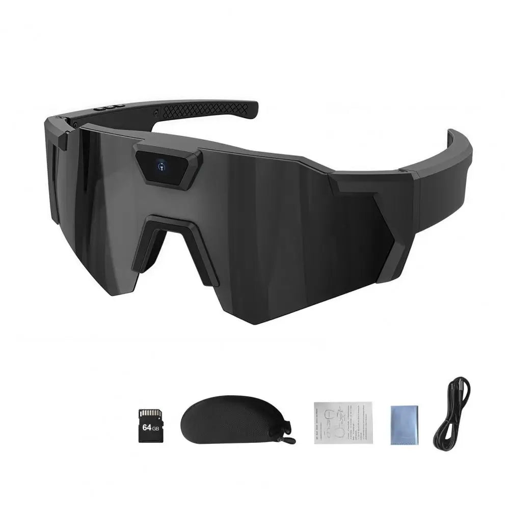 POV Glasses with Memory Card 4K Smart Baseball Sunglasses with Camera Photos Audios Videos Recording Camera Wearable Eyewear