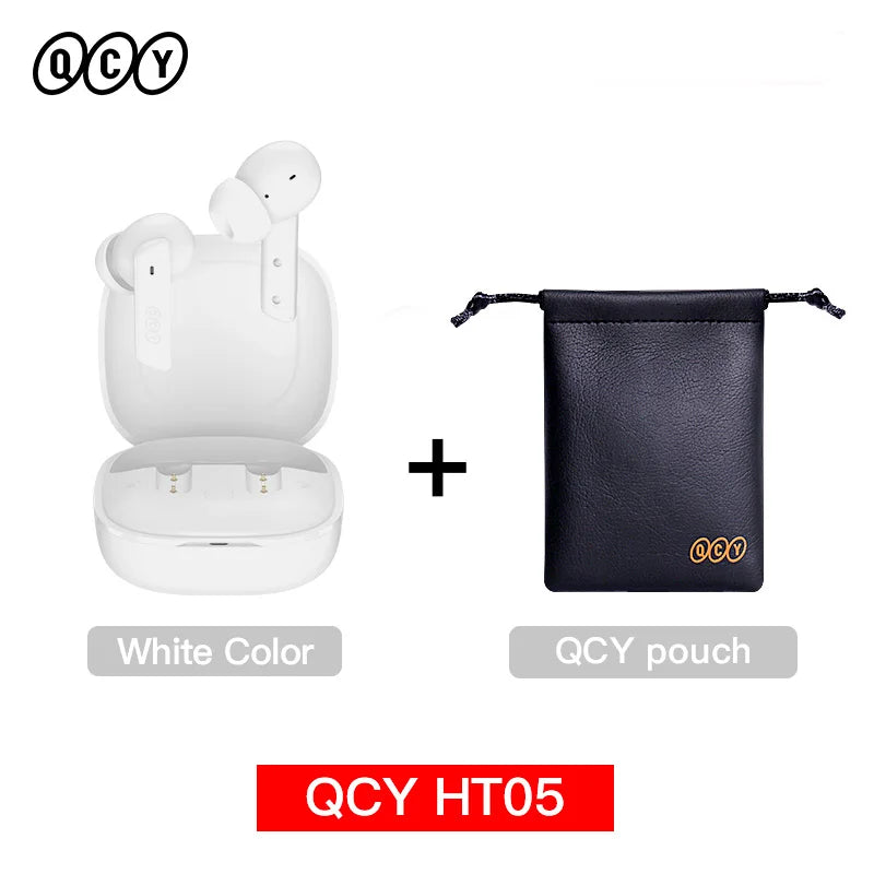 QCY HT05 MeloBuds ANC Wireless Bluetooth 5.2 Earphones 40dB Active Noise Cancellation Headset In-Ear Mics Handfree Phone Earbuds