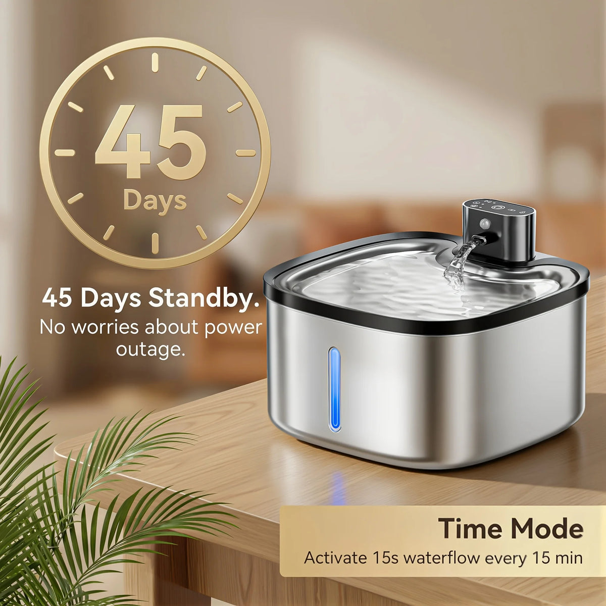 3.5L/118oz Stainless Steel Wireless Smart Cat Water Fountain, Ultra-Quiet Automatic Pet Drinking Fountain with Water Level Window and Motion Sensor, Suitable for Indoor Cats & Dogs Water Bowl Dispenser