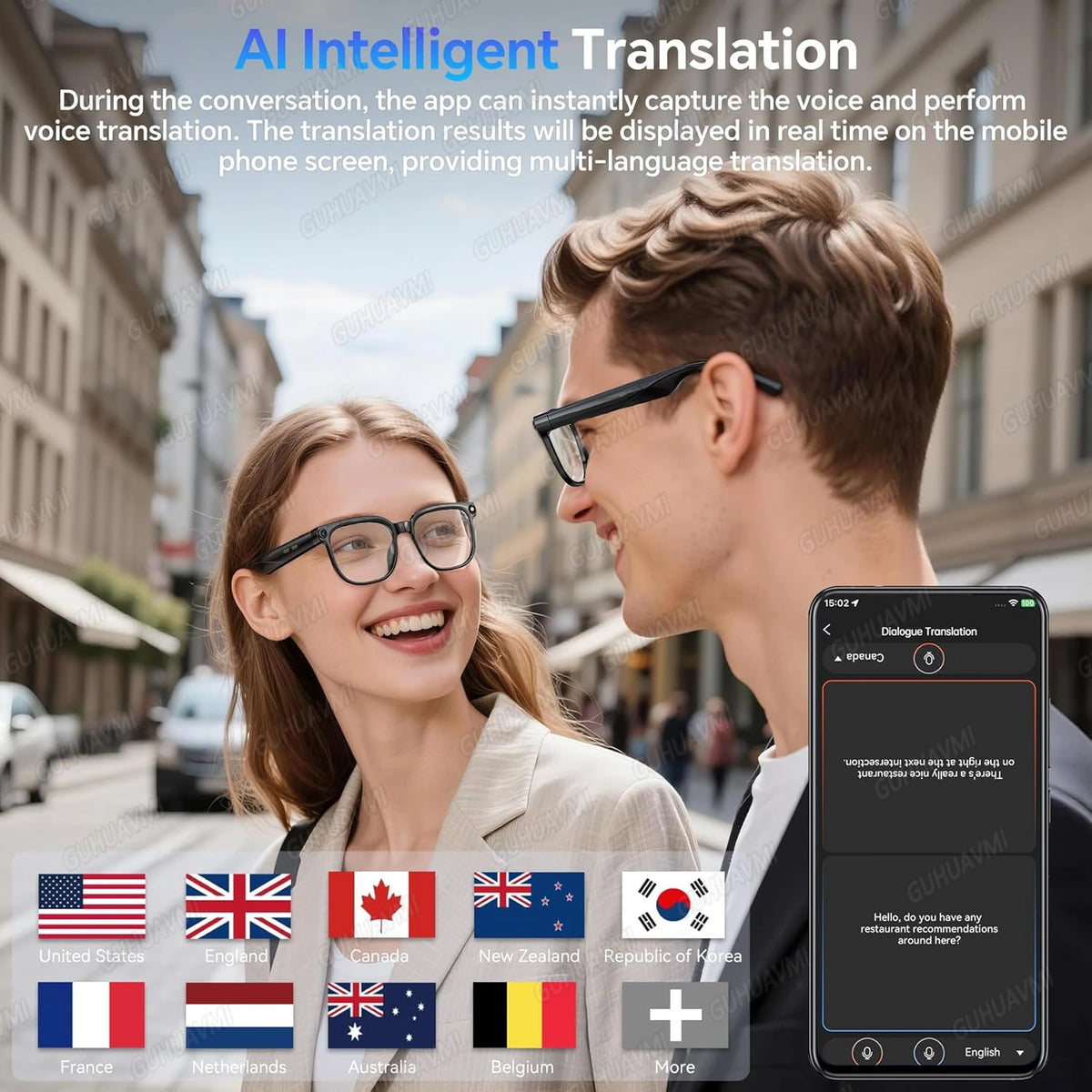 2026 New Smart AI Glasses 8MP Pixel 4k HD Camera Anti-shake Video Record ChatGP WIFI Translation Call Waterproof Sunglasses Men