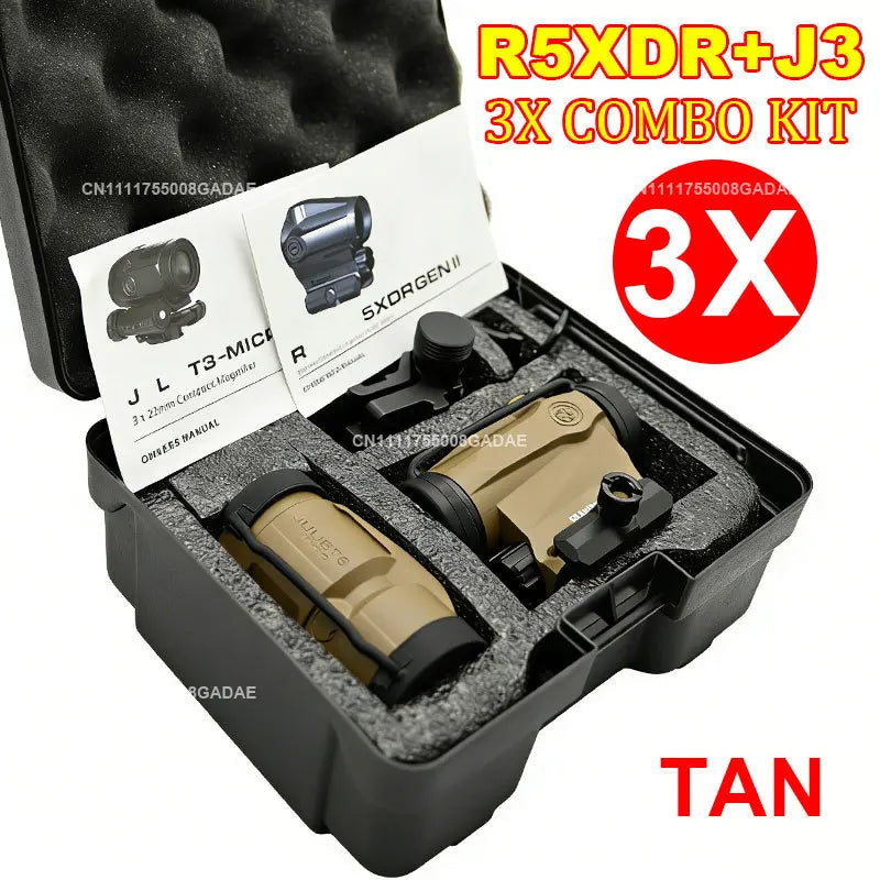 R5XDR GEN II + JULIET5 5X Combo Kit JULIET3 3X Magnifier Rifle Holographic Red Dot Sightscope Flip to Side 20mm Picatinny Mount