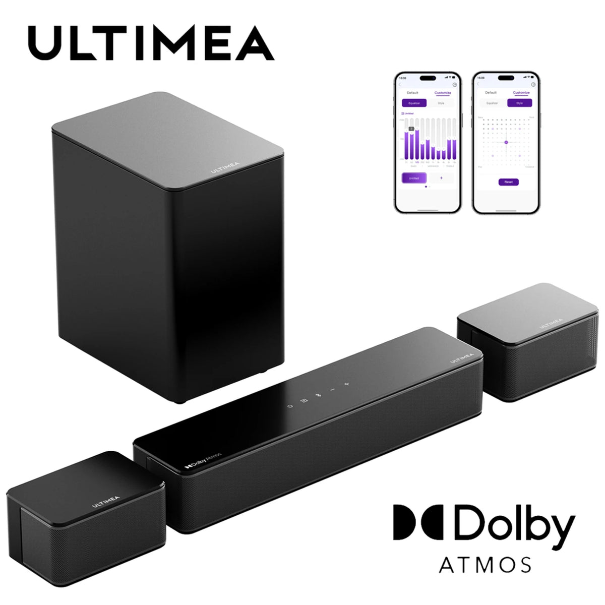 ULTIMEA 5.1 Soundbar with Dolby Atmos, 3D Surround System Soundbar for TV with Wireless Subwoofer,  APP Control, Home Theater TV