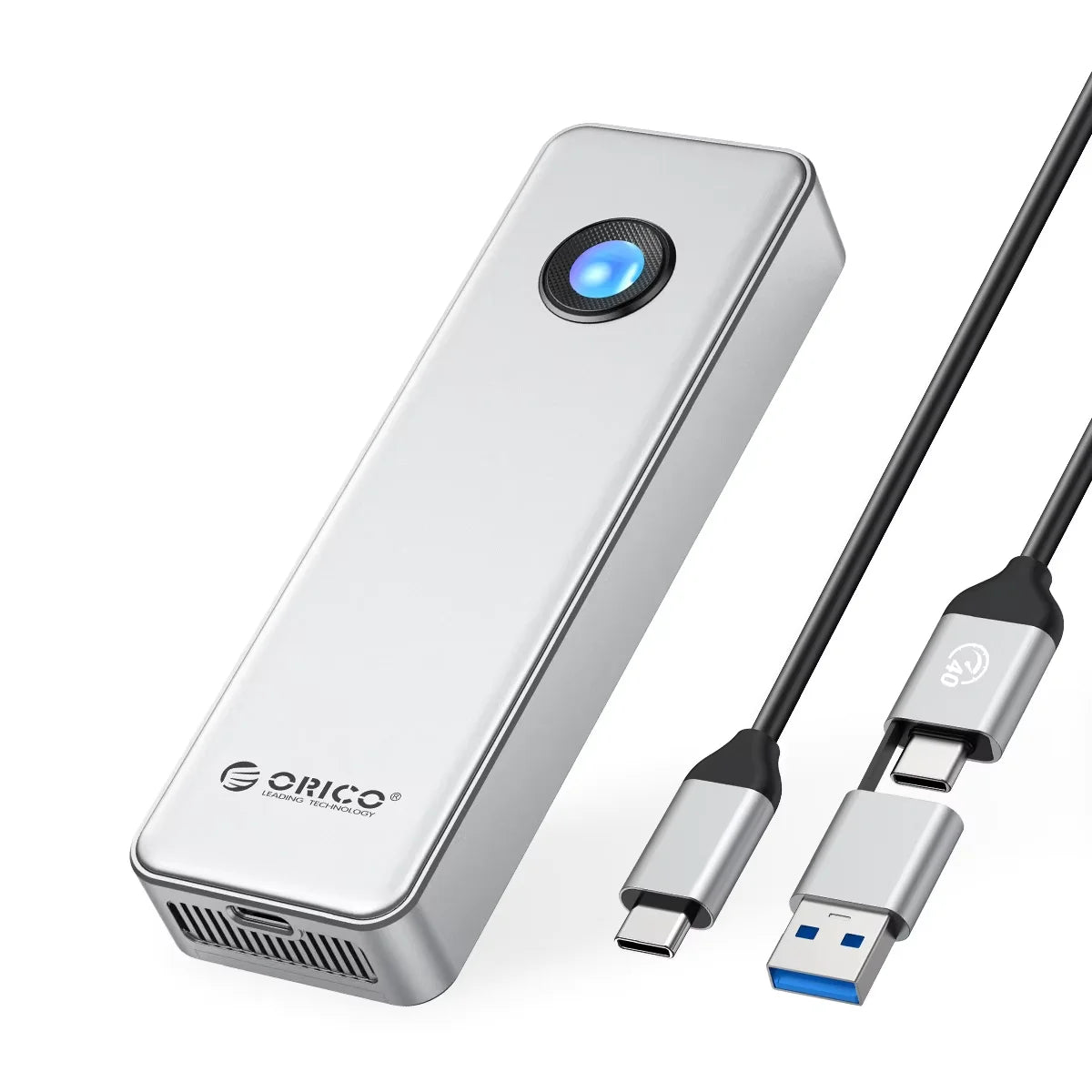 ORICO RGB 40Gbps USB4 M.2 SSD Enclosure with with Cooling Fan PCIe4.0 NVME Enclosure Aluminum Compatible Thunderbolt 3/4