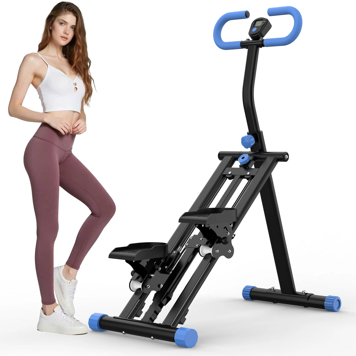 Vertical Climber Machine with Adjustable Resistance, Full-Body Workout Stepper with Stable Frame & Adjustable Handlebar, Home Fitness Equipment