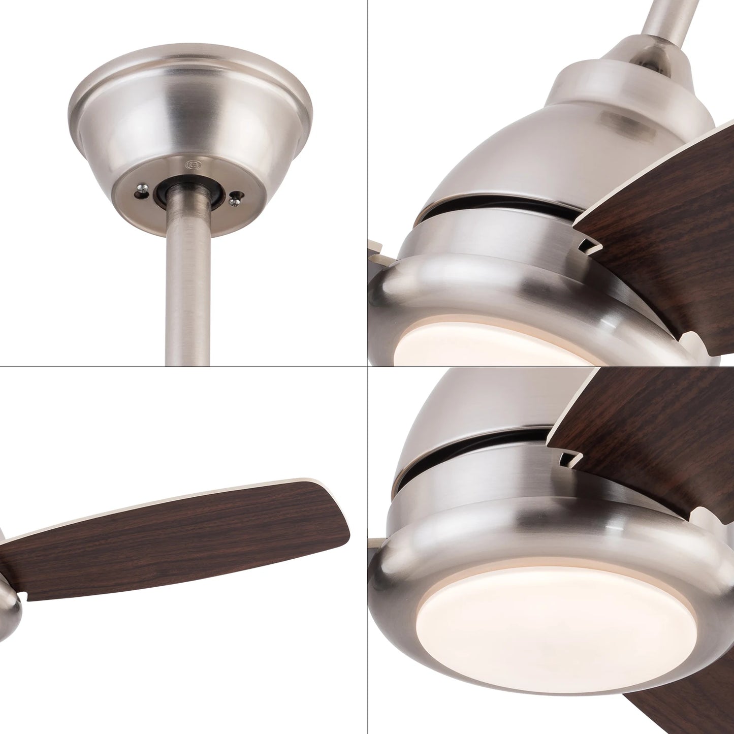 6 Speeds Ceiling Fan Light 35dB Quiet Pure Copper Motor with Remote Control 3 Color Dimmable LED Timer 1-4H Reversible Function For Bedroom Living Room Dining Room Home Office