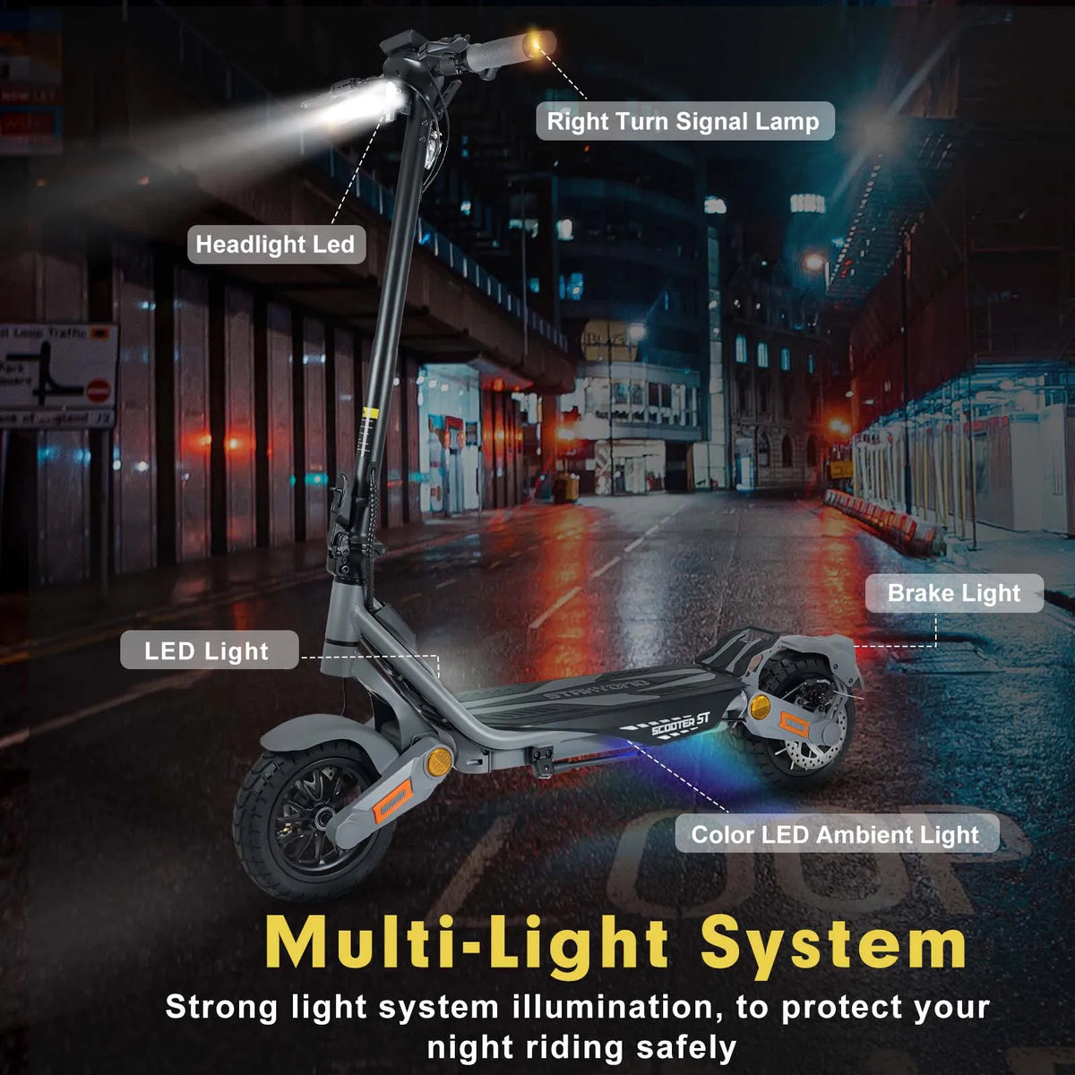 Electric Scooter for Adults 1200W Motor, 48V Lithium Battery, 35MPH Max Speed, 10" Off Road Tires, Disc Brakes, Foldable E Scooter