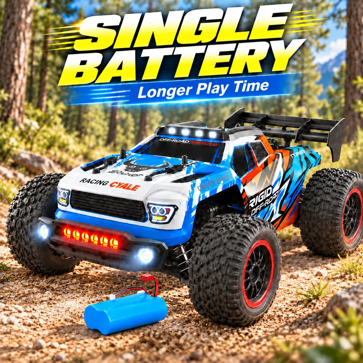 ZNLYRION RC Remote Truck High Speed Brushless Full Metal Gear Differential 2.4Ghz 300M Remote Distance LED Headlight Big Foot RC Car For Adult Hobby