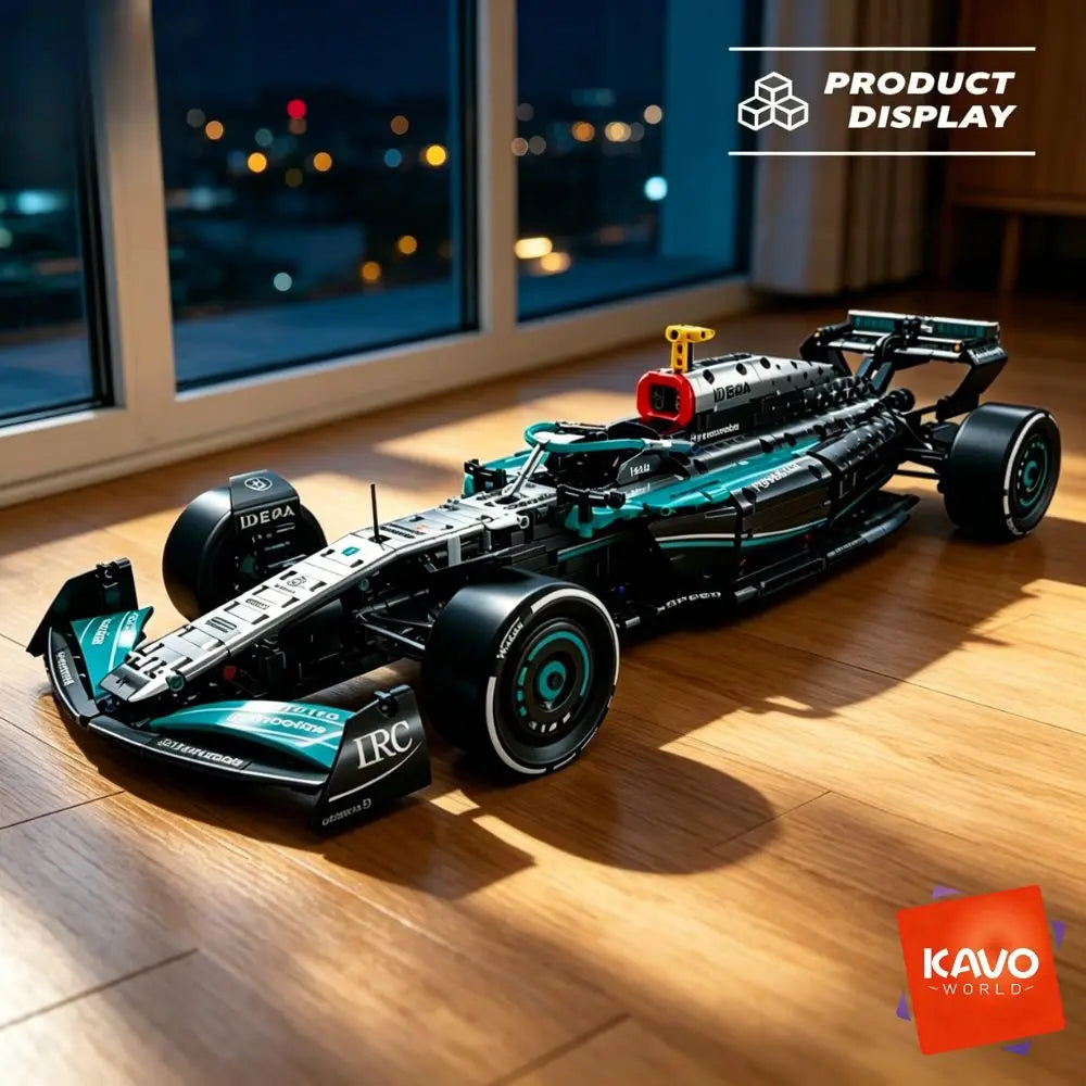 KAVOWORLD DIY Technical Champions Drift Racing Car Brick Model 1:8  Building Blocks Sports Car Puzzle Toys For Home Display Desktop Decor Interlocking Steering Mechanism Realistic Rear Wing Structure Birthday Christmas New Ye