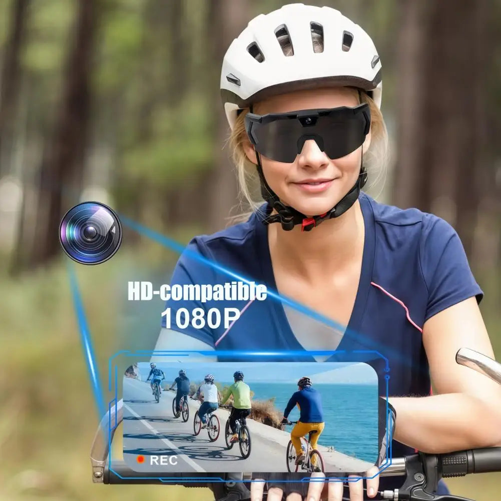 POV Glasses with Memory Card 4K Smart Baseball Sunglasses with Camera Photos Audios Videos Recording Camera Wearable Eyewear