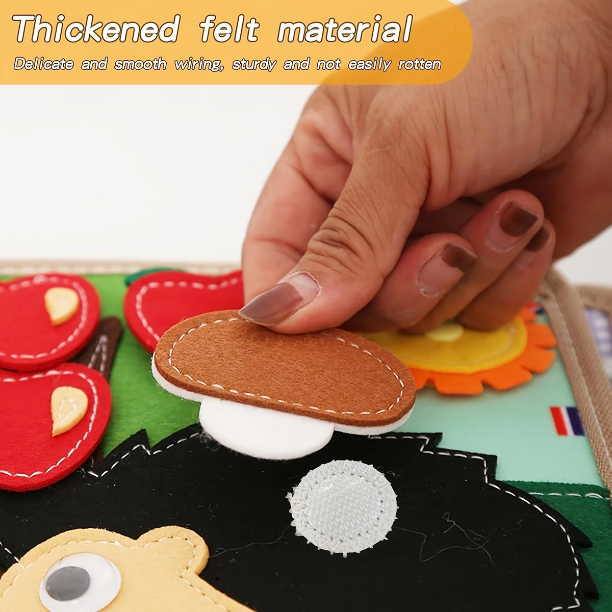 Children's baby Early Education Intelligence Learning baby Toys Felt Learning Board, Busy Board, Busy Book, Cloth Book, Including Life Skills, Alphabet, Numbers, Shapes Colors, Animals, Weather, Toddler Travel Toys, Birthday