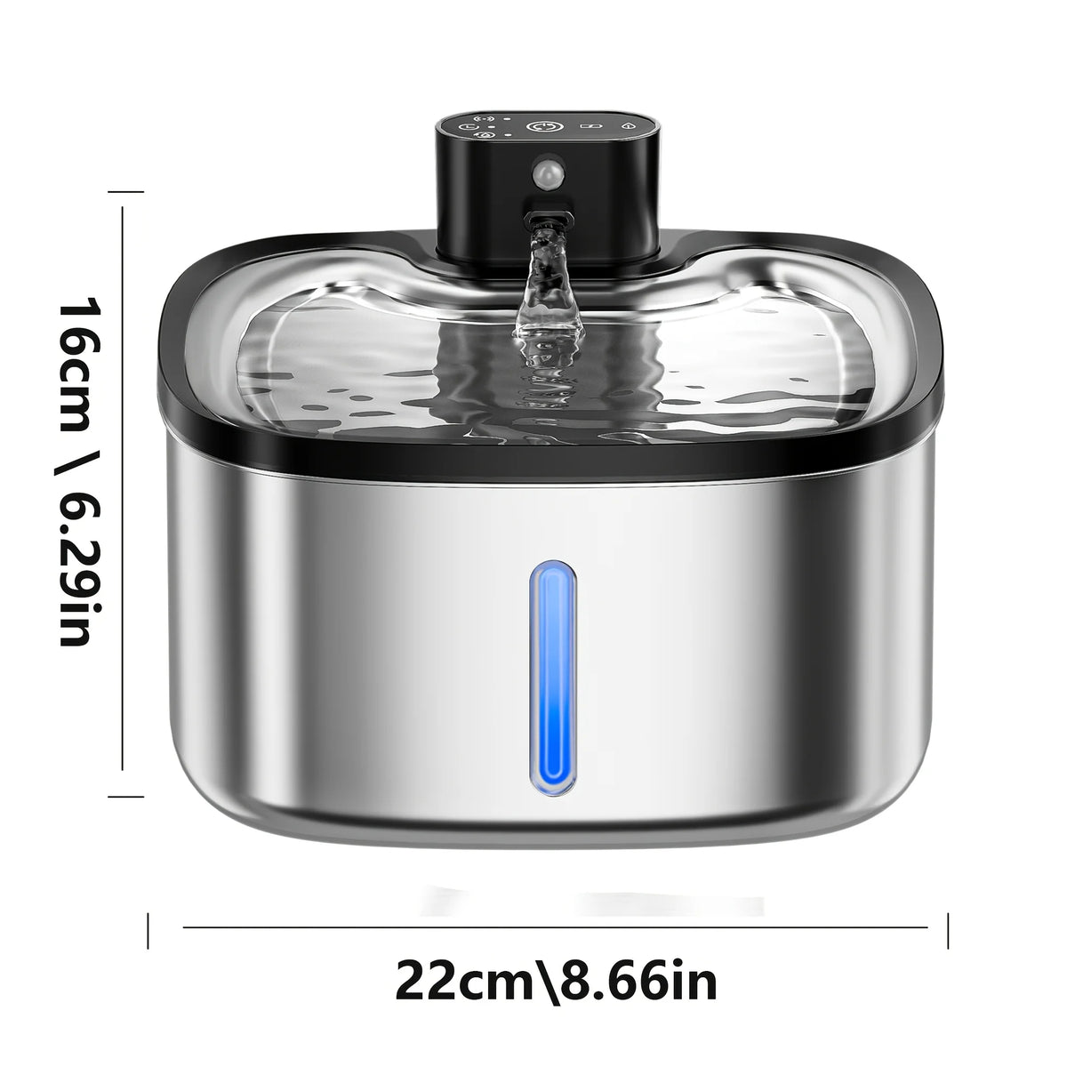 3.5L/118oz Stainless Steel Wireless Smart Cat Water Fountain, Ultra-Quiet Automatic Pet Drinking Fountain with Water Level Window and Motion Sensor, Suitable for Indoor Cats & Dogs Water Bowl Dispenser