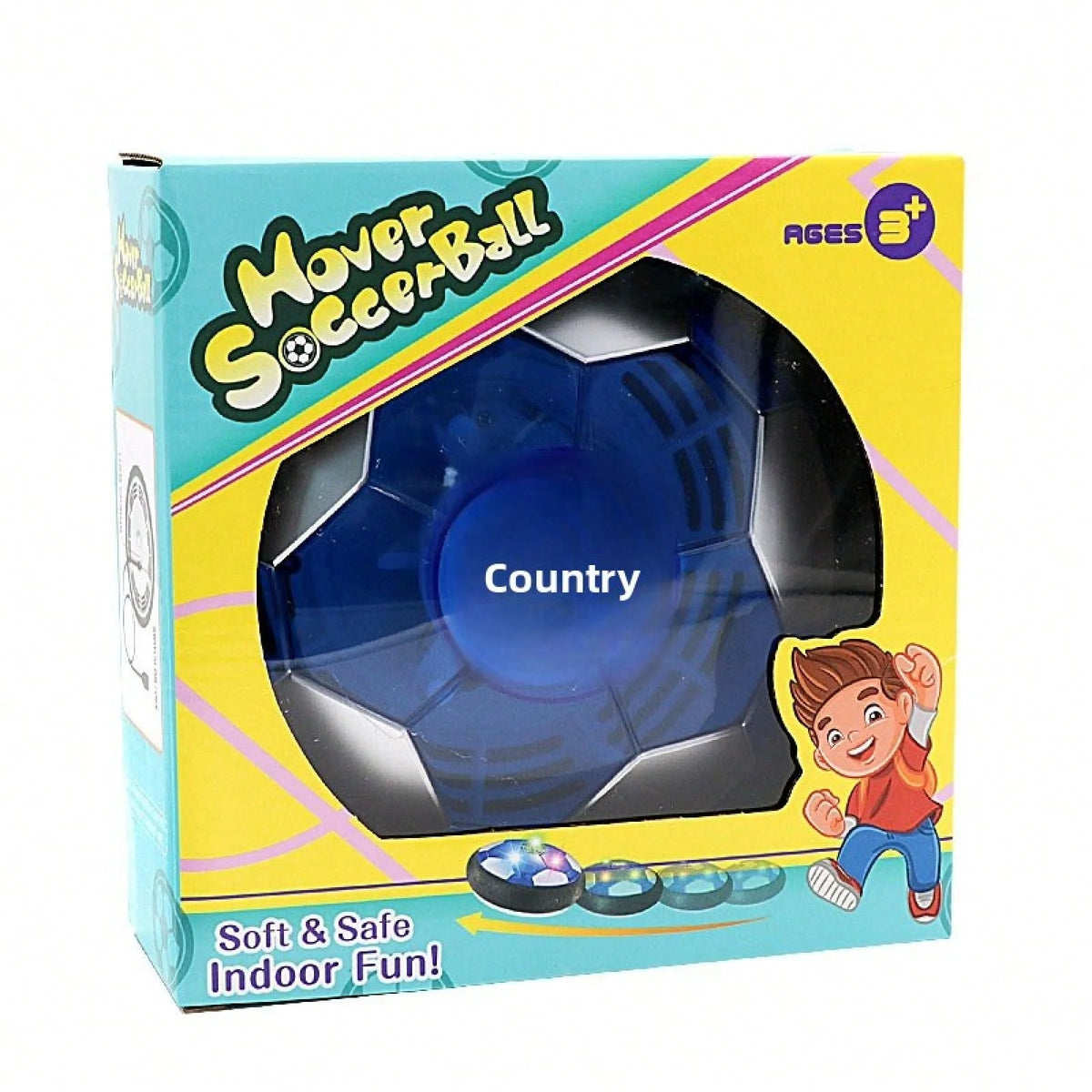 Rechargeable Hover Soccer Ball Toy Set with 2 Goals, LED Light Air‑Powered Floating Football with Soft Foam Bumper, Indoor Sports Game Toy for Kids