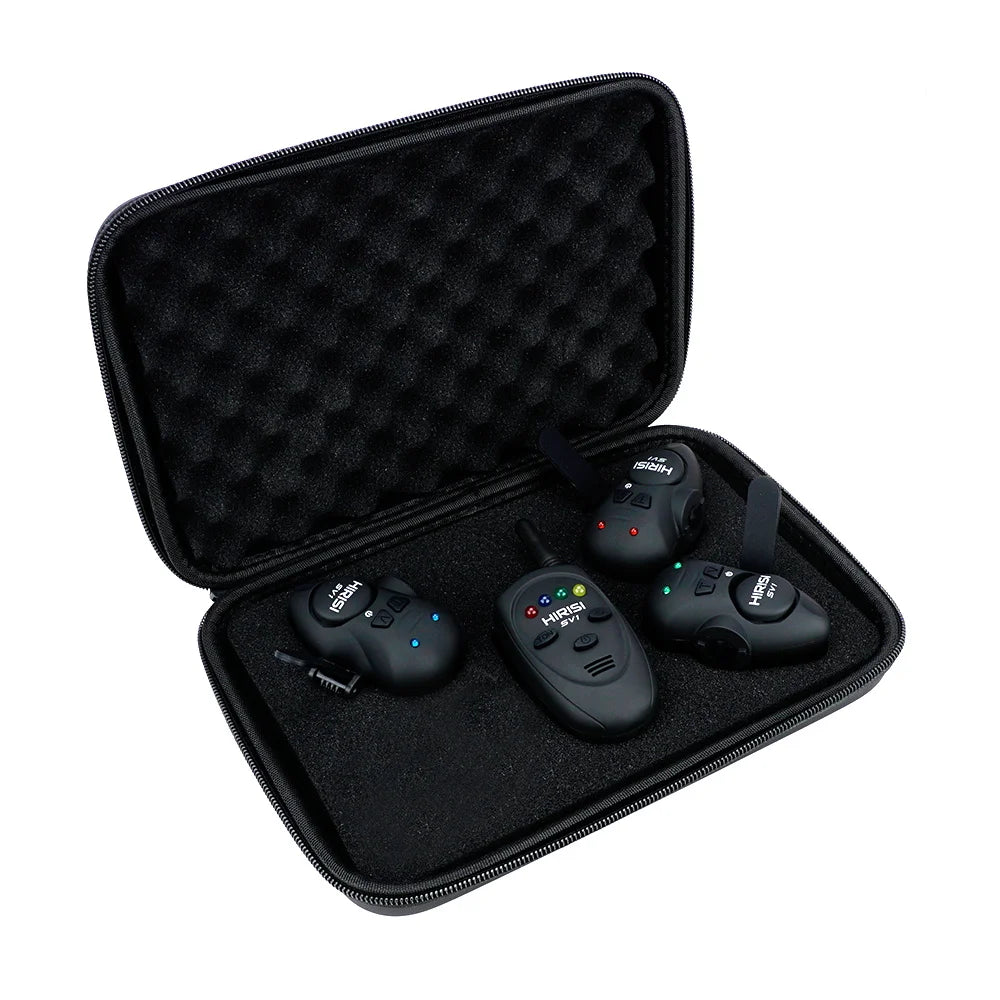 Hirisi Fishing Bait Alarm Set With Portable Case Luminous Fishing Bite Indicator Carp SV1 Fising Accessories