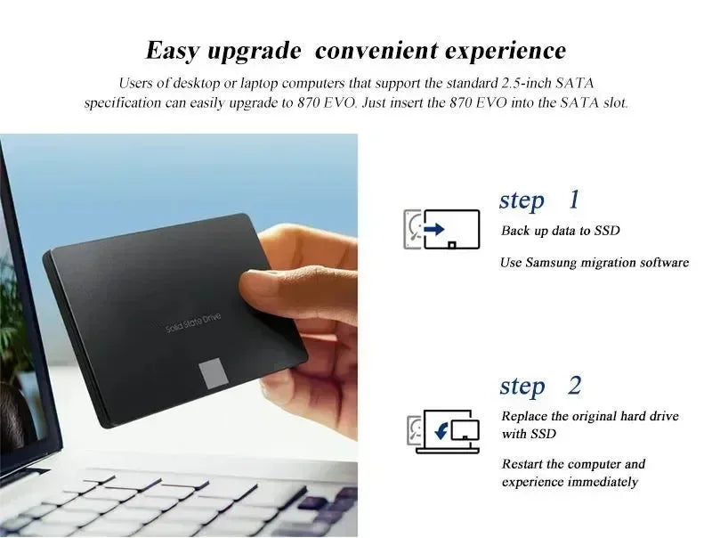 2026 Original 880 EVO Internal SSD 2TB 4TB Solid State Drive SATA 3.0 MLC 2.5 Inch for Laptop Desktop PC PS4 PS5 - New Hard Disk